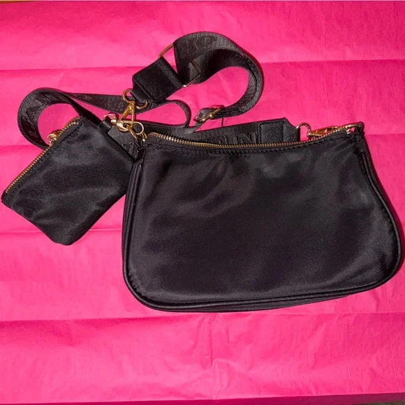 Nylon Valentino Orlandi Black and Gold Crossbody Bag - Picture 3 of 6